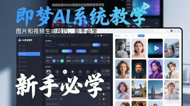 即梦AI系统教学，图片和视频生成技巧，新手必学-驿想项目网