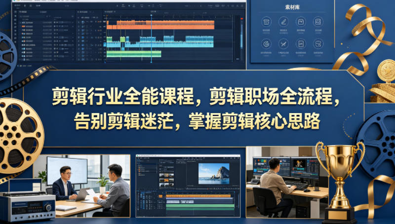 剪辑行业全能课程，剪辑职场全流程，告别剪辑迷茫，掌握剪辑核心思路-驿想项目网