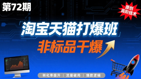 淘宝天猫打爆班原创高阶技术第72期，非标品干爆-驿想项目网