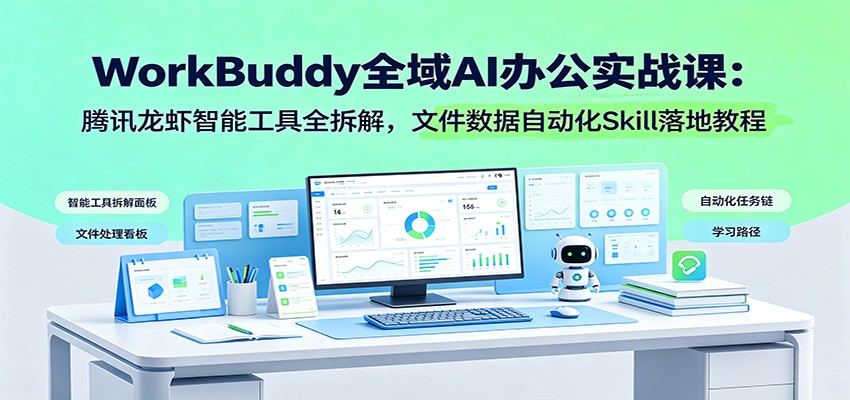 WorkBuddy全域AI办公实战课:腾讯龙虾智能工具全拆解,文件数据自动化Skill落地教程-驿想项目网