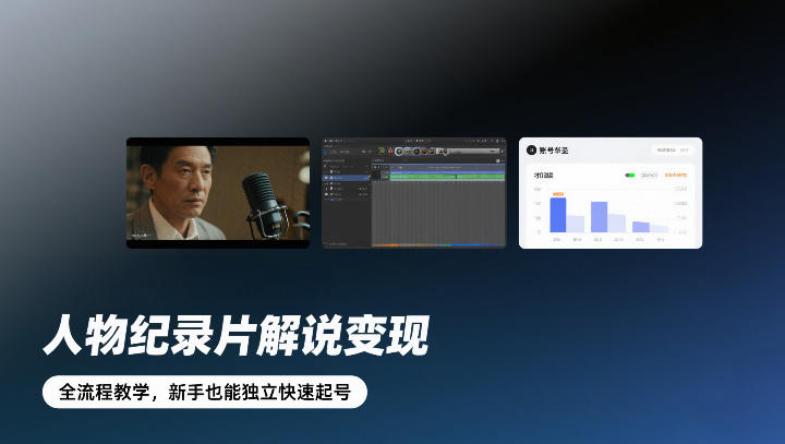 人物纪录片解说变现，全流程教学，新手也能独立快速起号-驿想项目网