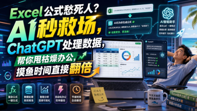 Excel公式愁死人?AI秒救场,ChatGPT处理数据,帮你甩枯燥办公,摸鱼时间直接翻倍【原创双语字幕】-驿想项目网