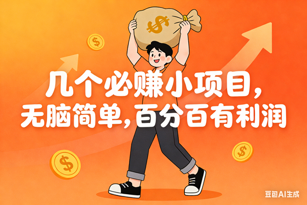 （16918期）几个必赚小项目，无脑简单，百分百有利润，副业首选，日入200+-驿想项目网