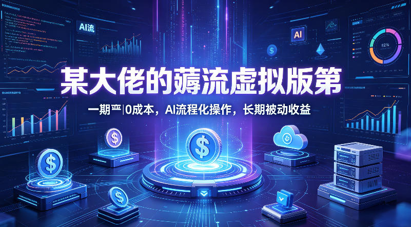 某大佬的薅流虚拟版第一期丨0成本，AI流程化操作，长期被动收益-驿想项目网