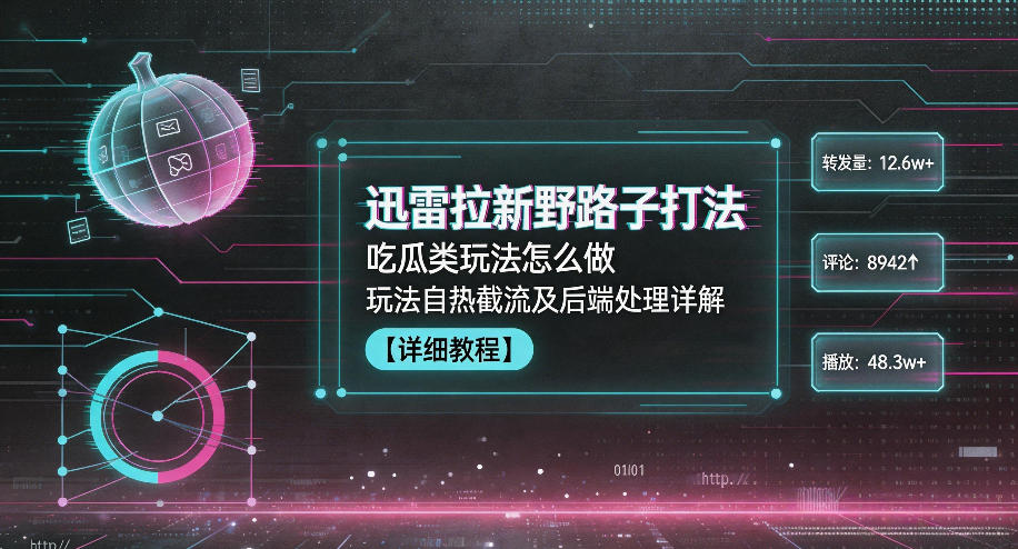 迅雷拉新野路子打法，吃瓜类玩法怎么做，玩法自热截流及后端处理详解-驿想项目网
