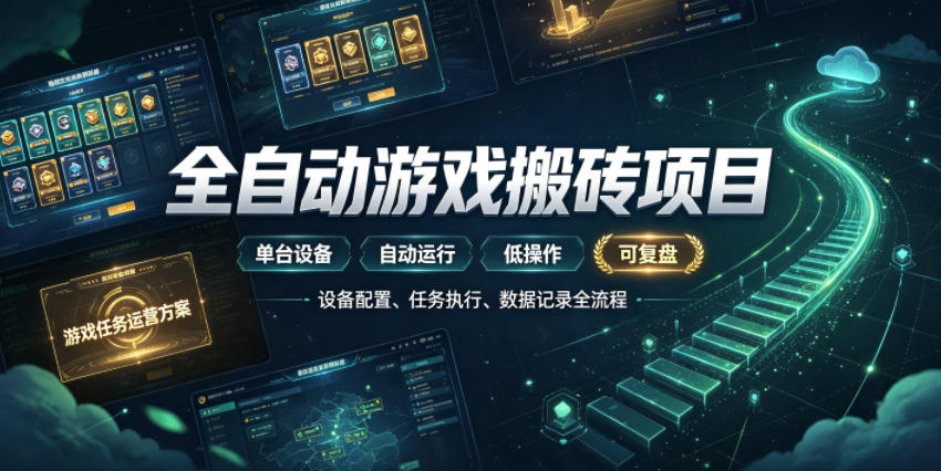 实现全自动游戏搬砖躺賺，每日稳定收益千元，近几年最稳，一台设备就能做！【揭秘】-驿想项目网