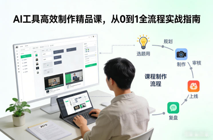 AI工具高效制作精品课，从0到1全流程实战指南-驿想项目网