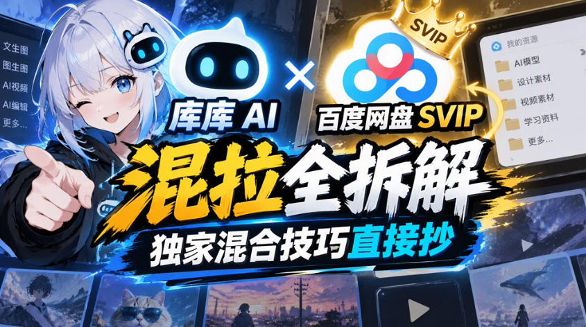 库库AI×百度网盘SVIP混拉全拆解，独家混合技巧直接抄-驿想项目网