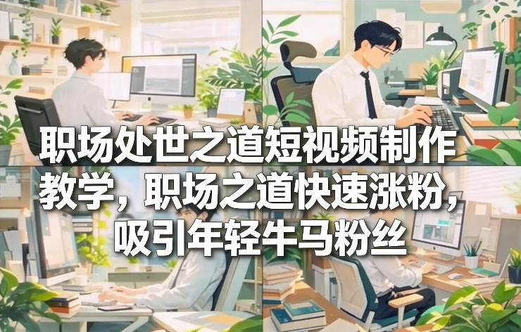 职场处世之道短视频制作教学，职场之道快速涨粉，吸引年轻牛马粉丝-驿想项目网