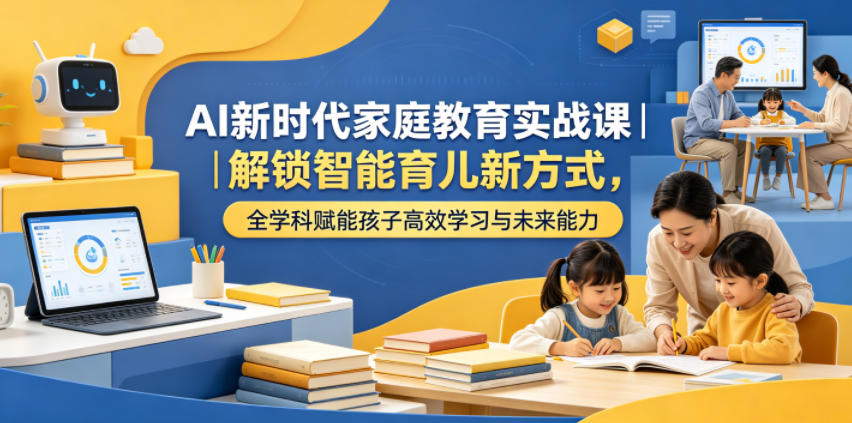 AI新时代家庭教育实战课｜解锁智能育儿新方式，全学科赋能孩子高效学习与未来能力-驿想项目网