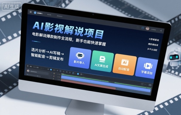 AI影视解说项目，电影解说爆款制作全流程，新手也能快速掌握-驿想项目网