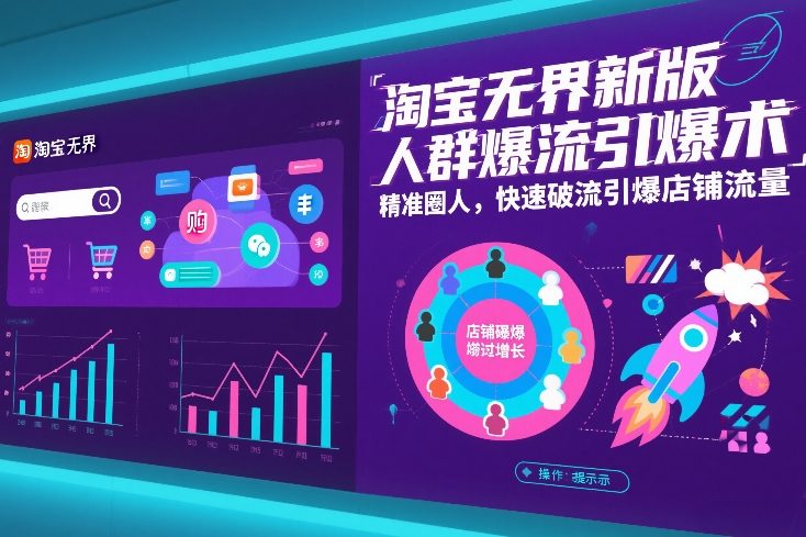 淘宝无界新版人群爆流引爆术，精准圈人，快速破流引爆店铺流量-驿想项目网