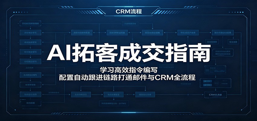 AI拓客成交指南：学习高效指令编写，配置自动跟进链路打通邮件与CRM全流程-驿想项目网