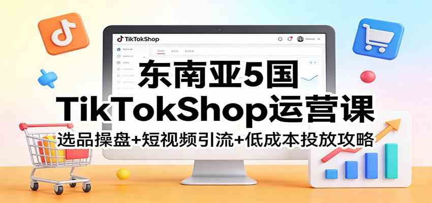东南亚5国TikTokShop运营课：选品操盘+短视频引流+低成本投放攻略-驿想项目网