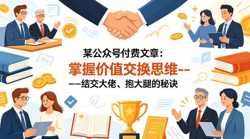 某公众号付费文章：掌握价值交换思维—-结交大佬、抱大腿的秘诀-驿想项目网