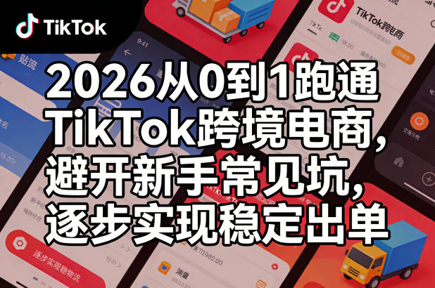 2026从0到1跑通TikTok跨境电商，避开新手常见坑，逐步实现稳定出单-驿想项目网