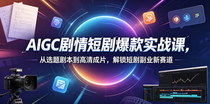AIGC剧情短剧爆款实战课，从选题剧本到高清成片，解锁短剧副业新赛道（更新0906）-驿想项目网