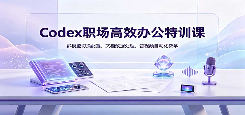 Codex职场高效办公特训课：多模型切换配置，文档数据处理，音视频自动化教学-驿想项目网
