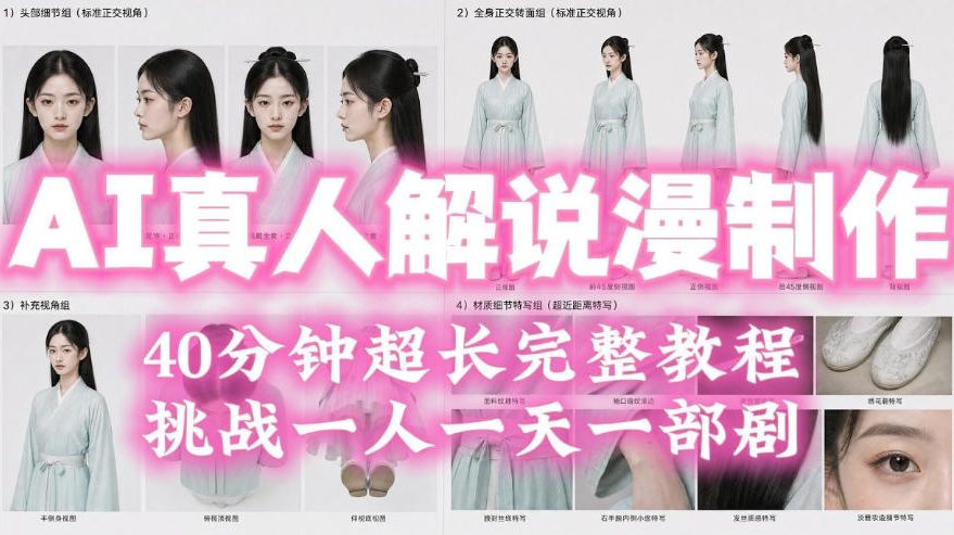 2026年AI真人解说漫剧自动批量化制作教程，40分钟超长完整，自动批量化制作，挑战一人一天一部剧！-驿想项目网