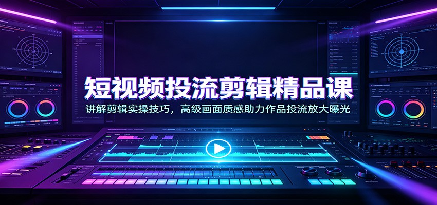 短视频投流剪辑精品课：讲解剪辑实操技巧，高级画面质感助力作品投流放大曝光-驿想项目网