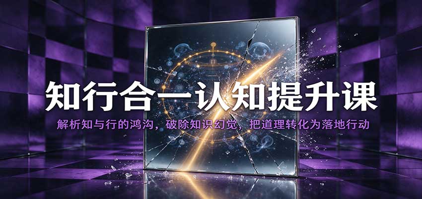 知行合一认知提升课：解析知与行的鸿沟，破除知识幻觉，把道理转化为落地行动-驿想项目网