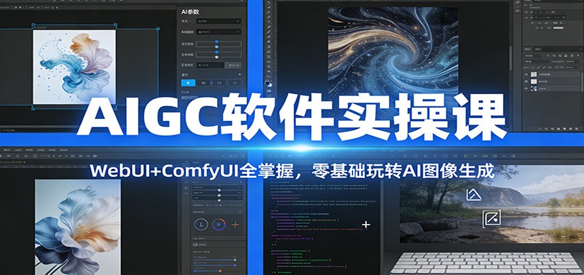 AIGC软件实操课：WebUI+ComfyUI全掌握，零基础玩转AI图像生成-驿想项目网