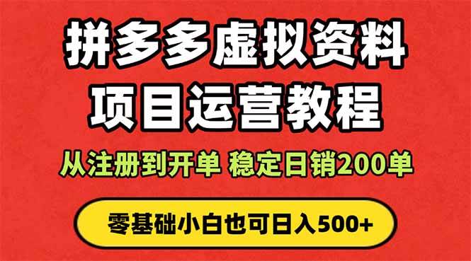 (16220期)拼多多开店运营课程: 蓝海变现玩法,轻松实现睡后收入 零基础小白也可…-驿想项目网