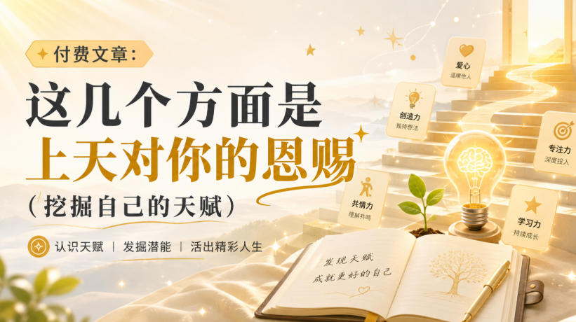 付费文章：这几个方面是上天对你的恩赐（挖掘自己的天赋）-驿想项目网