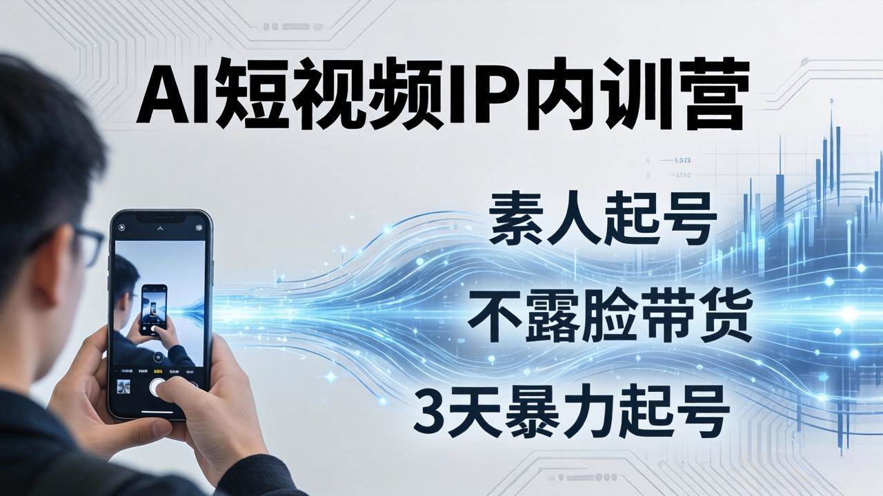 （17852期）2026AI短视频IP内训营：从素人起号到不露脸带货，3天暴力起号全流程拆解-驿想项目网