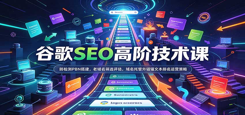 谷歌SEO高阶技术课:防检测PBN搭建,老域名筛选评估,域名托管外链锚文本排名运营策略-驿想项目网