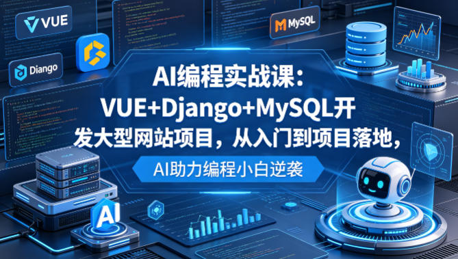 AI编程实战课：VUE+Django+MySQL开发大型网站项目，从入门到项目落地，AI助力编程小白逆袭-驿想项目网