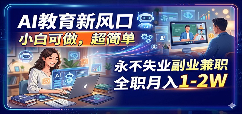 AI教育新风口，小白可做，超简单，永不失业副业兼职 全职月入1-2W-驿想项目网