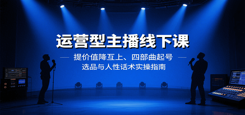 运营型主播线下课:提价值降互上、四部曲起号、选品与人性话术实操指南-驿想项目网