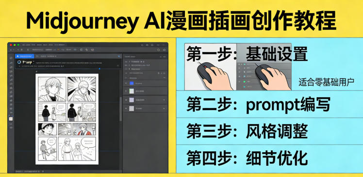利用Midjourney AI人工智能轻松创作漫画插画教程，零基础创作完整漫画插画-驿想项目网