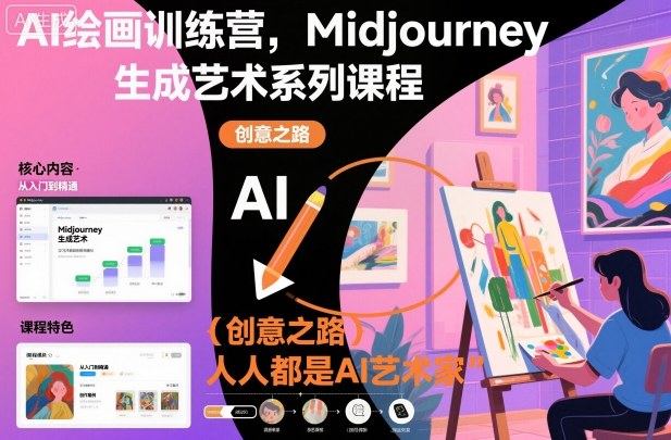 AI绘画训练营,Midjourney生成艺术系列课程,人人都是AI艺术家-驿想项目网