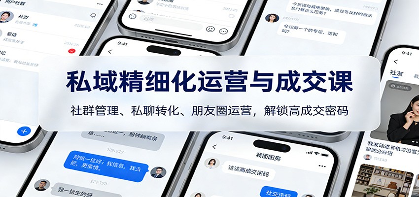 私域精细化运营与成交课：社群管理、私聊转化、朋友圈运营，解锁高成交密码-驿想项目网