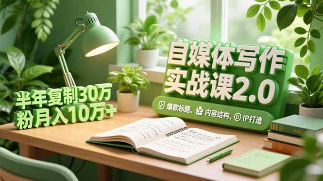 (16734期)自媒体写作实战课2.0,爆款标题、内容结构、IP打造,半年复制30万粉月入10万+-驿想项目网