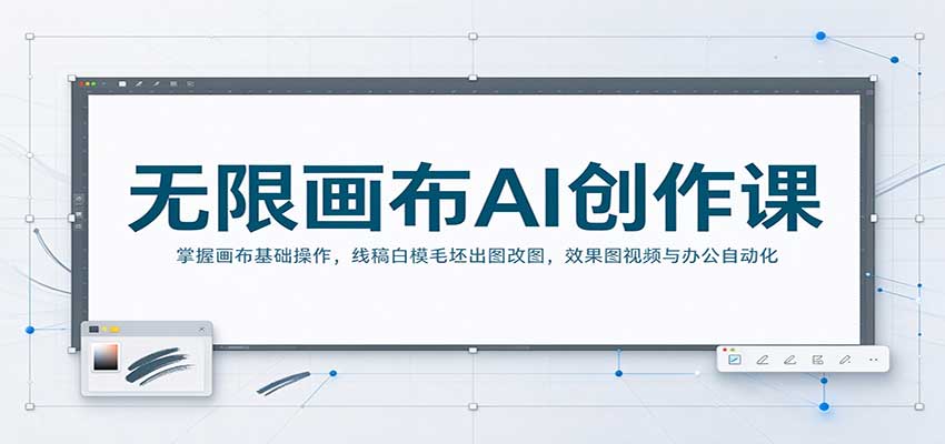 无限画布AI创作课：掌握画布基础操作，线稿白模毛坯出图改图，效果图视频与办公自动化-驿想项目网