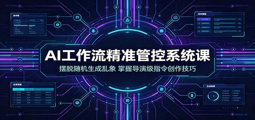 AI工作流精准管控系统课：摆脱随机生成乱象，掌握导演级指令创作技巧-驿想项目网