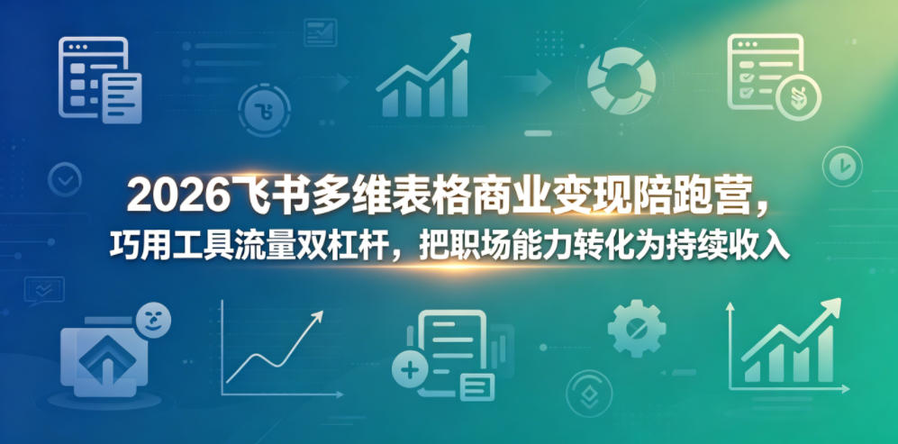 2026飞书多维表格商业变现陪跑营，巧用工具流量双杠杆，把职场能力转化为持续收入-驿想项目网