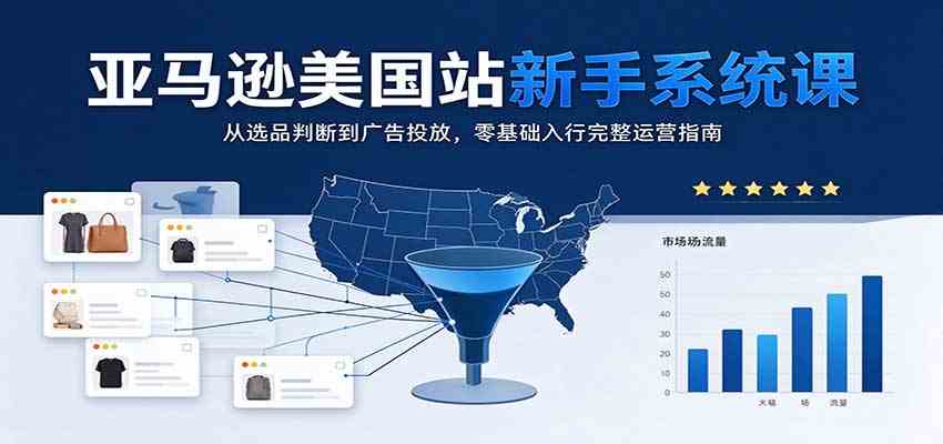 亚马逊美国站新手系统课：从选品判断到广告投放，零基础入行完整运营指南-驿想项目网