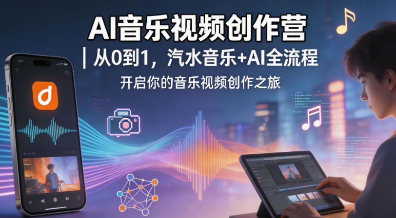 AI音乐视频创作营｜从0到1，汽水音乐+AI全流程，开启你的音乐视频创作之旅-驿想项目网
