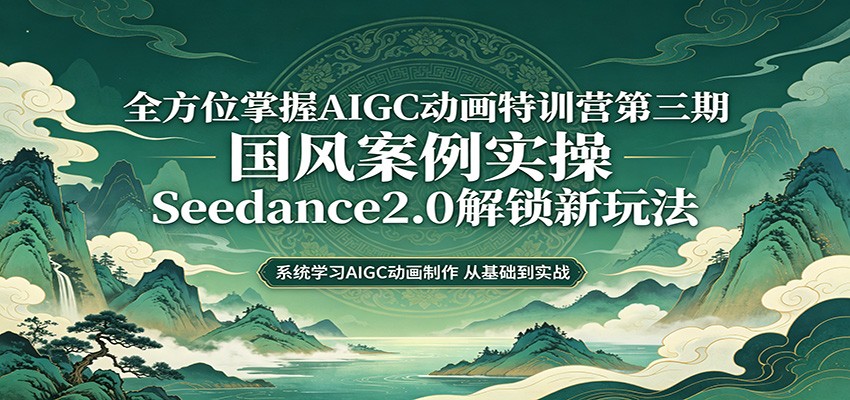 零基础AIGC动画精通第三期：国风案例实操，Seedance2.0解锁新玩法-驿想项目网