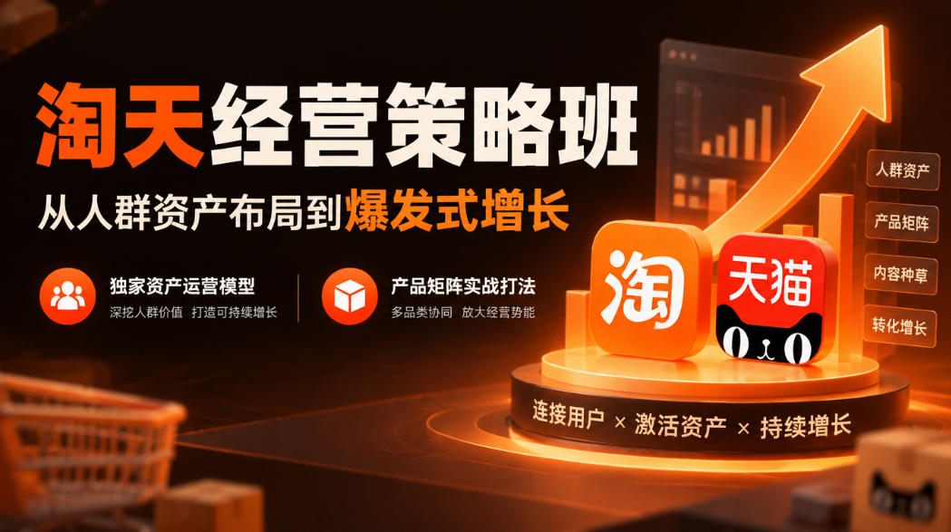 淘天经营策略班，从人群资产布局到爆发式增长，独家资产运营模型，产品矩阵实战打法-驿想项目网
