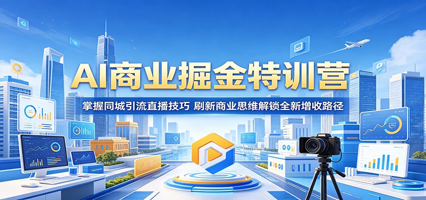 AI商业掘金特训营：掌握同城引流直播技巧，刷新商业思维解锁全新增收路径-驿想项目网