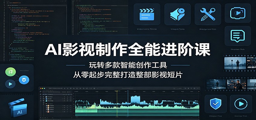AI影视制作全能进阶课：玩转多款智能创作工具，从零起步完整打造整部影视短片-驿想项目网
