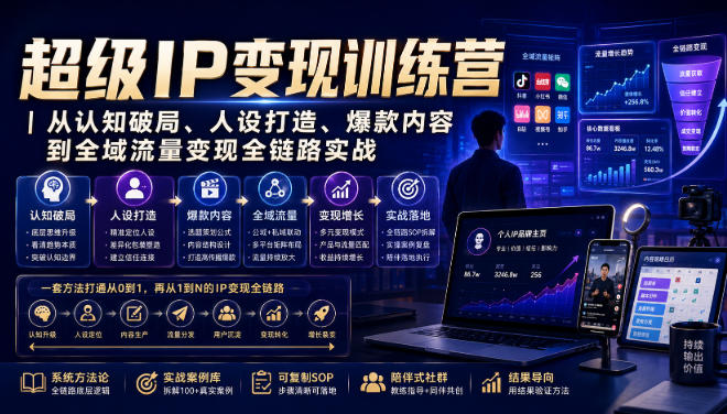 超级IP变现训练营|从认知破局、人设打造、爆款内容到全域流量变现全链路实战 超级IP变现训练营|从认知破局、人设打造、爆款内容到全域流量变现全链路实战