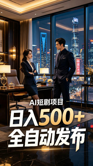 快手AI短剧自动发布，矩阵批量运营变现，轻资产副业项目，日入500+【揭秘】-驿想项目网