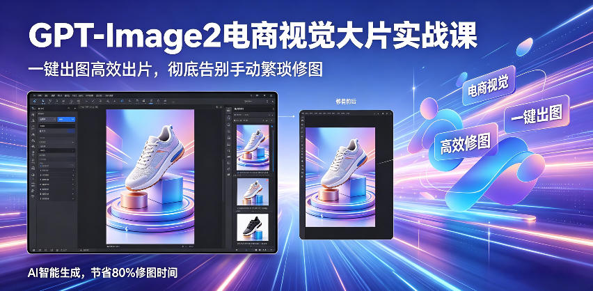 GPT-Image2电商视觉大片实战课，一键出图高效出片，彻底告别手动繁琐修图-驿想项目网