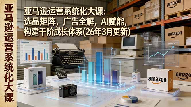 （17622期）亚马逊运营系统化大课：选品矩阵，广告全解，AI赋能，构建千阶成长体系(26年3月更新)-驿想项目网